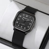 Alloy Case Silicone Strap Square Antique Ladies Quartz Watch