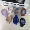 Alloy Case Sports Square Watch For Male And Female Students Klein Blue Waterproof