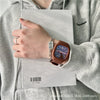 Alloy Case Sports Square Watch For Male And Female Students Klein Blue Waterproof