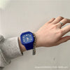 Alloy Case Sports Square Watch For Male And Female Students Klein Blue Waterproof