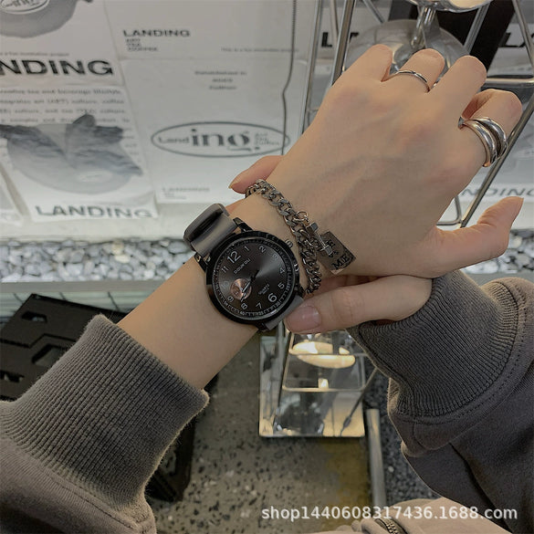 Alloy Casual Sports Watch For Teenager Students Waterproof Quartz Large Dial Leisure Style
