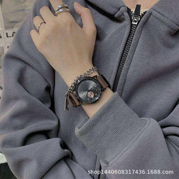 Alloy Casual Sports Watch For Teenager Students Waterproof Quartz Large Dial Leisure Style