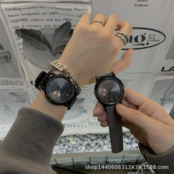 Alloy Casual Sports Watch For Teenager Students Waterproof Quartz Large Dial Leisure Style
