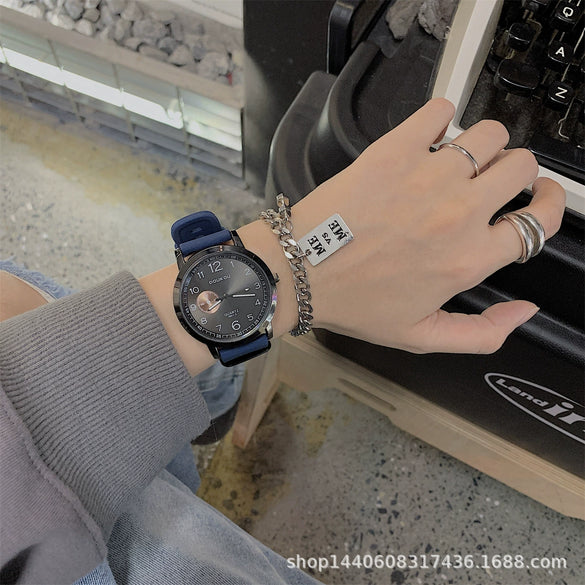 Alloy Casual Sports Watch For Teenager Students Waterproof Quartz Large Dial Leisure Style