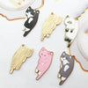 Alloy Cat Dripping Oil Pendant Accessories For Diy Jewelry