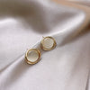 Alloy Cat's Eye Stone Earrings Light Luxury Retro Cold Style Electroplated For Women