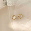 Alloy Cat's Eye Stone Earrings Light Luxury Retro Cold Style Electroplated For Women