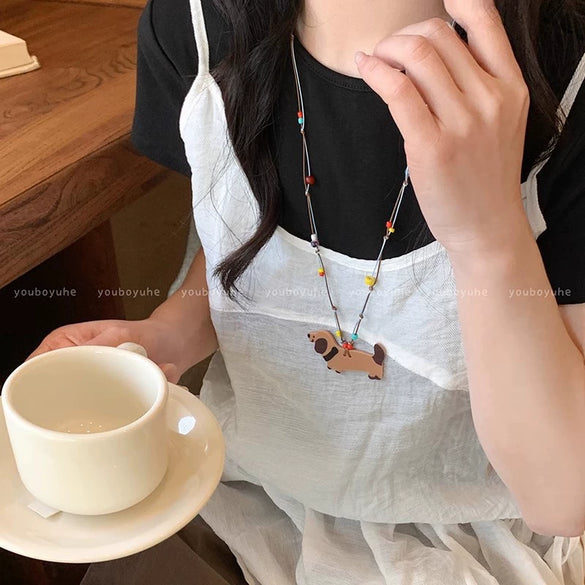Alloy Ceramic Animal Zodiac Shaped Electroplated Women's Clavicle Chain Necklace