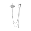 Alloy Chain Tassel Planet Brooch For Women With Electroplating Treatment