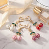 Alloy Cherry Keychain With Modern Art Style Simple Sweet Fashion Pendant For Casual Accessories