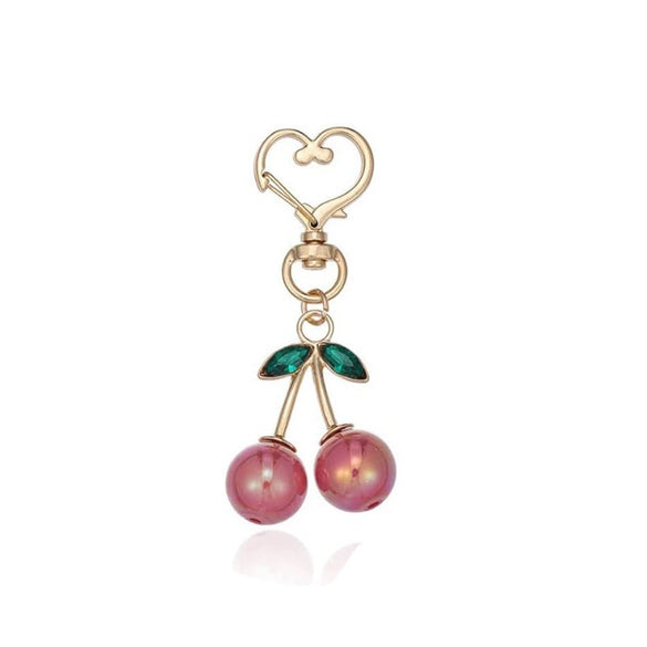 Alloy Cherry Keychain With Modern Art Style Simple Sweet Fashion Pendant For Casual Accessories