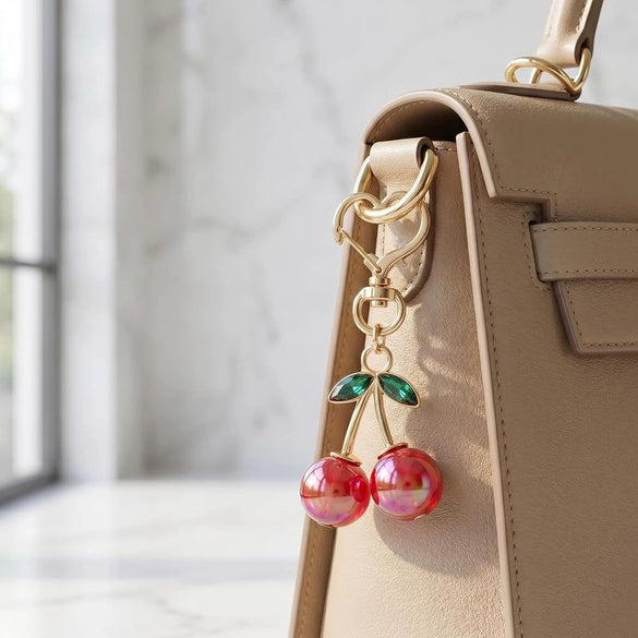 Alloy Cherry Keychain With Modern Art Style Simple Sweet Fashion Pendant For Casual Accessories