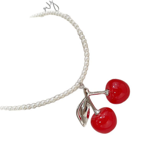 Alloy Cherry Pendant Electroplated Handmade Jewelry Accessories Bracelet Necklace