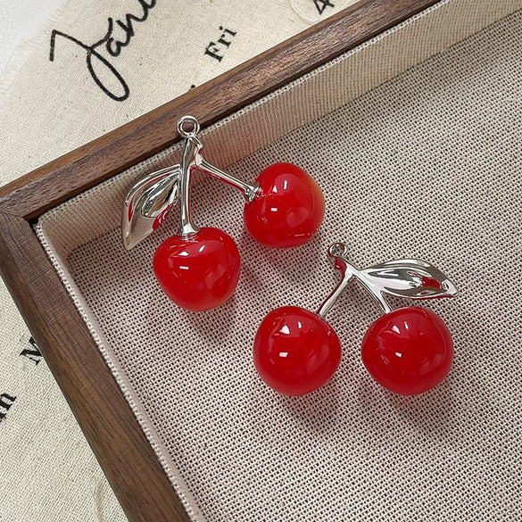 Alloy Cherry Pendant Electroplated Handmade Jewelry Accessories Bracelet Necklace