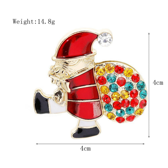 Alloy Christmas Brooch With Cartoon Christmas Tree Old Man And Snowman Designs Dripping Oil Finish Merry Christmas Pin For Women And Men