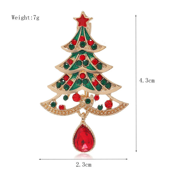 Alloy Christmas Brooch With Cartoon Christmas Tree Old Man And Snowman Designs Dripping Oil Finish Merry Christmas Pin For Women And Men
