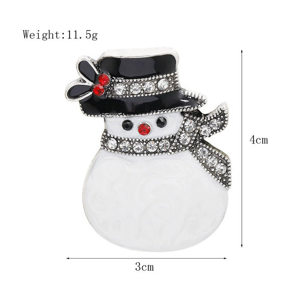 Alloy Christmas Brooch With Cartoon Christmas Tree Old Man And Snowman Designs Dripping Oil Finish Merry Christmas Pin For Women And Men