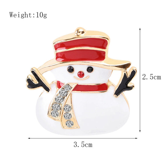 Alloy Christmas Brooch With Cartoon Christmas Tree Old Man And Snowman Designs Dripping Oil Finish Merry Christmas Pin For Women And Men