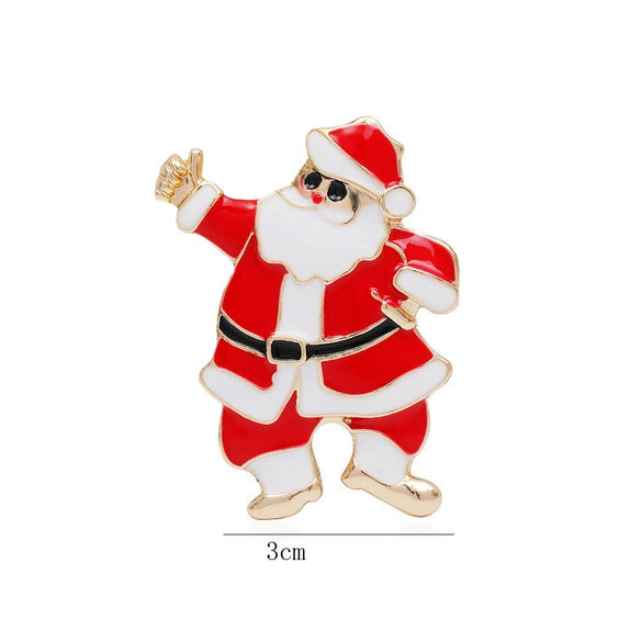 Alloy Christmas Brooch With Cartoon Christmas Tree Old Man And Snowman Designs Dripping Oil Finish Merry Christmas Pin For Women And Men