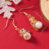 Alloy Christmas Cute Little Snowman Earrings For Women With Diamond Design