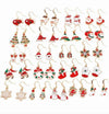 Alloy Christmas Earrings Set With Bell Snowflake Christmas Hat Christmas Tree And Cartoon Characters Dripping Oil Design