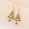 Alloy Christmas Earrings Set With Bell Snowflake Christmas Hat Christmas Tree And Cartoon Characters Dripping Oil Design
