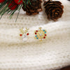 Alloy Christmas Fantasy Earrings With Snowflake Elk Pattern Electroplated For Women