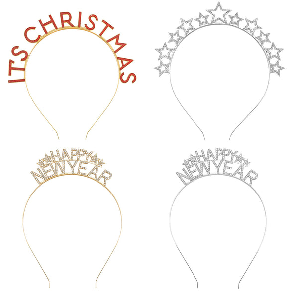 Alloy Christmas Headband With Star And Letter Crystal Dripping Oil Design Women's Fashion