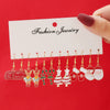Alloy Christmas Oil Drop Geometric Earrings With Snowflake Bell Cartoon Elements Highend Electroplated