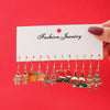 Alloy Christmas Oil Drop Geometric Earrings With Snowflake Bell Cartoon Elements Highend Electroplated