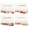 Alloy Christmas Oil Drop Geometric Earrings With Snowflake Bell Cartoon Elements Highend Electroplated