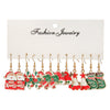 Alloy Christmas Oil Drop Geometric Earrings With Snowflake Bell Cartoon Elements Highend Electroplated