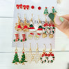 Alloy Christmas Series Cartoon Characters Dripping Oil Snowflake Bell Women's Earrings