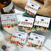 Alloy Christmas Series Cartoon Characters Dripping Oil Snowflake Bell Women's Earrings