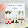 Alloy Christmas Series Cartoon Characters Dripping Oil Snowflake Bell Women's Earrings