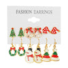 Alloy Christmas Series Cartoon Characters Dripping Oil Snowflake Bell Women's Earrings