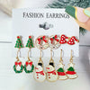 Alloy Christmas Series Cartoon Characters Dripping Oil Snowflake Bell Women's Earrings