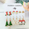Alloy Christmas Series Cartoon Characters Dripping Oil Snowflake Bell Women's Earrings