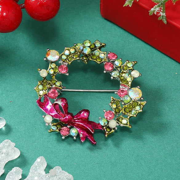 Alloy Christmas Series Dripping Oil Brooch With Snowflake Snowman Christmas Tree Bell Boots Women's Light Luxury Style Pin Suit Accessories Gift