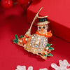 Alloy Christmas Snowman Brooch Electroplated With Women's Style And Socks Pattern