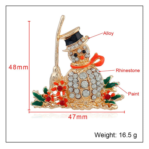 Alloy Christmas Snowman Brooch Electroplated With Women's Style And Socks Pattern