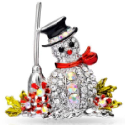 Alloy Christmas Snowman Brooch Electroplated With Women's Style And Socks Pattern