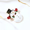 Alloy Christmas Snowman Cartoon Brooch Pin With Dripping Oil Finish And Gemstone Accents For Unisex Clothing Accessories