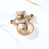 Alloy Christmas Snowman Cartoon Brooch Pin With Dripping Oil Finish And Gemstone Accents For Unisex Clothing Accessories