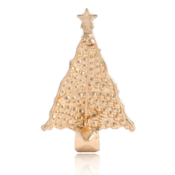 Alloy Christmas Tree Brooch Electroplated For Women