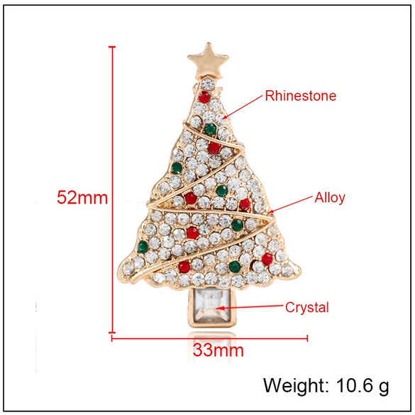 Alloy Christmas Tree Brooch Electroplated For Women