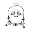 Alloy Clavicle Chain With Black Spider Web Pattern Retro Gothic Style Pendant Electroplated For Women