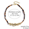 Alloy Clavicle Chain With Heart Shape Pendant Electroplated Leopard Print For Women