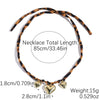 Alloy Clavicle Chain With Heart Shape Pendant Electroplated Leopard Print For Women