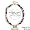 Alloy Clavicle Chain With Heart Shape Pendant Electroplated Leopard Print For Women